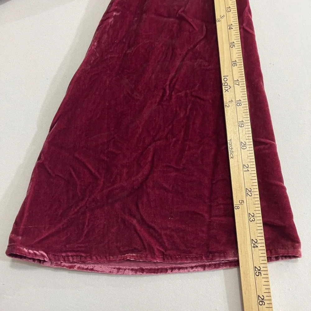 ModCloth Dress Small Burgundy‎ Velvet Bell Sleeve Witchy Gothic Holiday Party